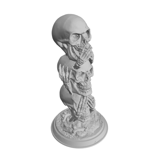 3 Skulls Sculpture 3D Model – STL File